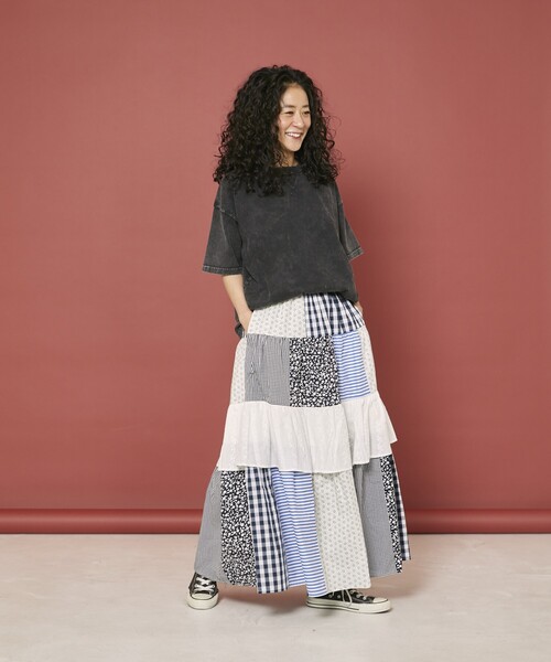 Freada（フリーダ）の「Freada/フリーダ ケミカルウォッシュ Tシャツ（Tシャツ/カットソー・レディース・ライトピンク/チャコールグレー/ワインレッド/レッド・ONE SIZE）」の5枚目の写真