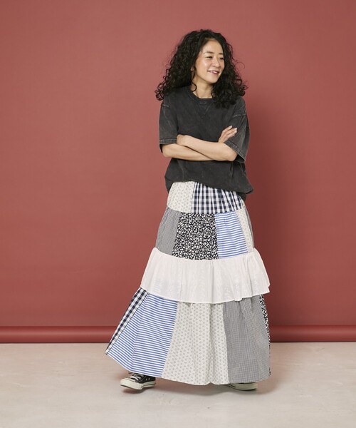 Freada（フリーダ）の「Freada/フリーダ ケミカルウォッシュ Tシャツ（Tシャツ/カットソー・レディース・ライトピンク/チャコールグレー/ワインレッド/レッド・ONE SIZE）」の6枚目の写真