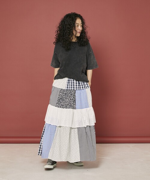 Freada（フリーダ）の「Freada/フリーダ ケミカルウォッシュ Tシャツ（Tシャツ/カットソー・レディース・ライトピンク/チャコールグレー/ワインレッド/レッド・ONE SIZE）」の7枚目の写真