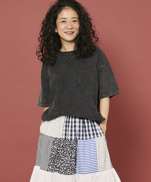 Freada（フリーダ）の「Freada/フリーダ ケミカルウォッシュ Tシャツ（Tシャツ/カットソー・レディース・ライトピンク/チャコールグレー/ワインレッド/レッド・ONE SIZE）」の13枚目の写真