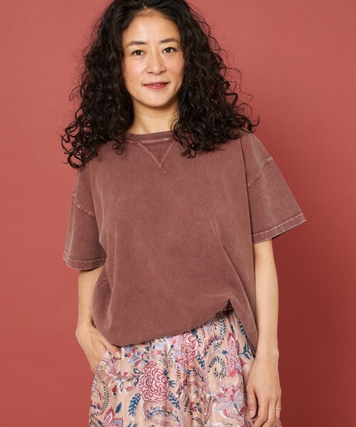 Freada（フリーダ）の「Freada/フリーダ ケミカルウォッシュ Tシャツ（Tシャツ/カットソー・レディース・ライトピンク/チャコールグレー/ワインレッド/レッド・ONE SIZE）」の20枚目の写真