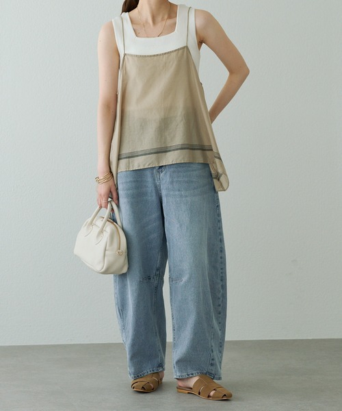 25th】綿麻デニムカーブシルエットパンツ（デニムパンツ）｜PUAL