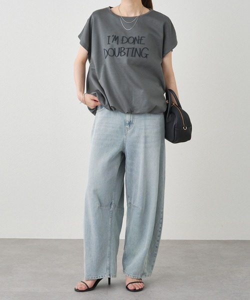 pual ce cin 【25th】綿麻デニムカーブシルエットパンツ pual ce cin ジーンズ デニム デニムパンツ 「25th」綿麻デニム