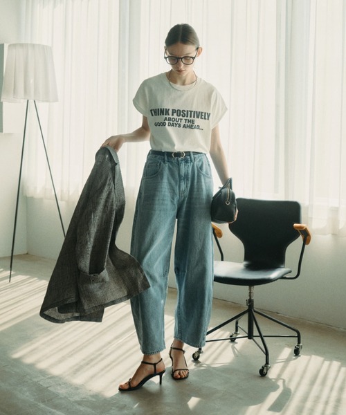 PUALCECIN(ピュアルセシン) カーブシルエットコットンリネンデニムパンツ PUAL CE CIN（ピュアルセシン）の「カーブシルエットコットン