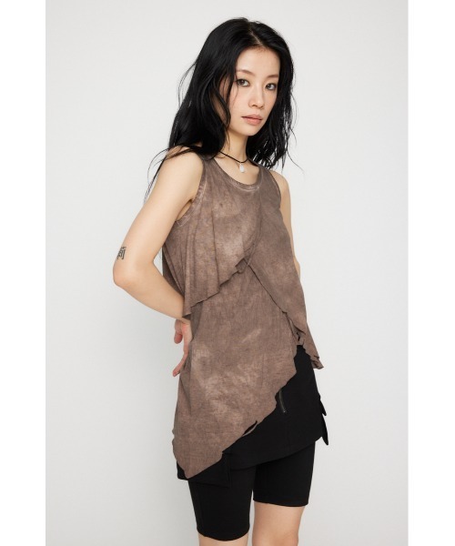 LAGUA GEM（ラグアジェム）の「OVERLAP CLASH トップス（タンクトップ・レディース・ブラウン/グレー・FREE）」の7枚目の写真