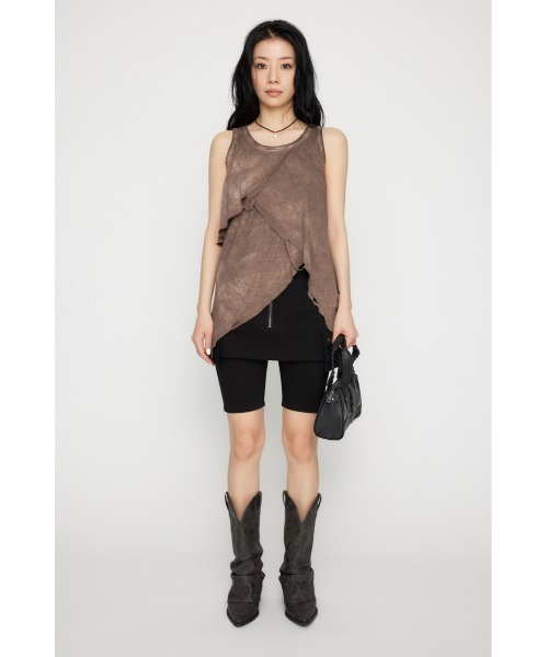 LAGUA GEM（ラグアジェム）の「OVERLAP CLASH トップス（タンクトップ・レディース・ブラウン/グレー・FREE）」の9枚目の写真