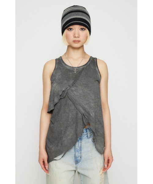 LAGUA GEM（ラグアジェム）の「OVERLAP CLASH トップス（タンクトップ・レディース・ブラウン/グレー・FREE）」の11枚目の写真