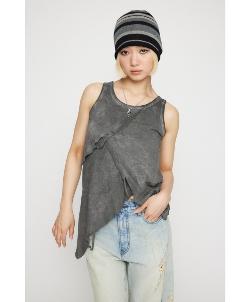 LAGUA GEM（ラグアジェム）の「OVERLAP CLASH トップス（タンクトップ・レディース・ブラウン/グレー・FREE）」の12枚目の写真