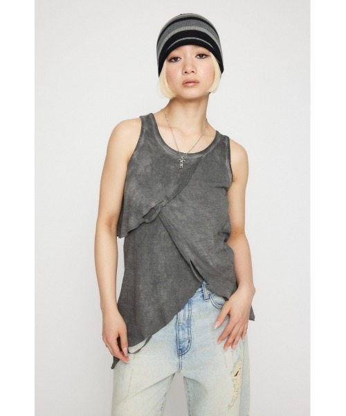 LAGUA GEM（ラグアジェム）の「OVERLAP CLASH トップス（タンクトップ・レディース・ブラウン/グレー・FREE）」の13枚目の写真