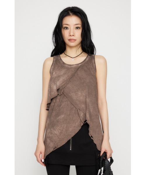 LAGUA GEM（ラグアジェム）の「OVERLAP CLASH トップス（タンクトップ・レディース・ブラウン/グレー・FREE）」の18枚目の写真