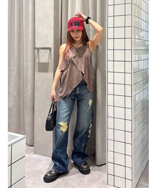 LAGUA GEM（ラグアジェム）の「OVERLAP CLASH トップス（タンクトップ・レディース・ブラウン/グレー・FREE）」の19枚目の写真