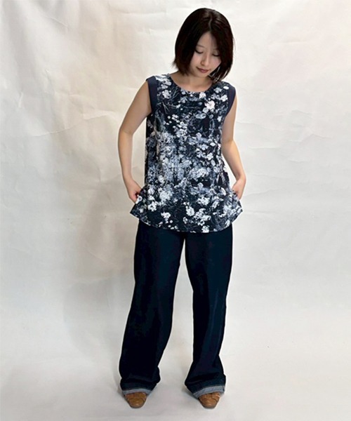 R-ISM(リズム)の「【セットアップ対応】フラワーガーデンブラウス(シャツ/ブラウス・レディース・ブラック/ネイビー・4/2)」の13枚目の写真