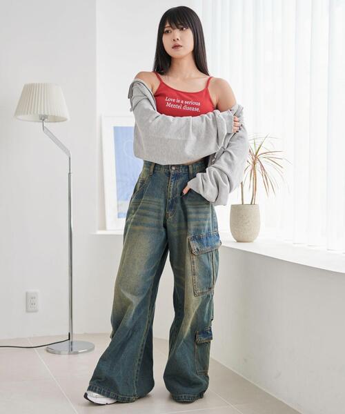 WEGO(ウィゴー)の「WEGO/グラフィックプリントカップインキャミ(キャミソール・レディース・ホワイト/ブラック/レッド・FREE)」の4枚目の写真