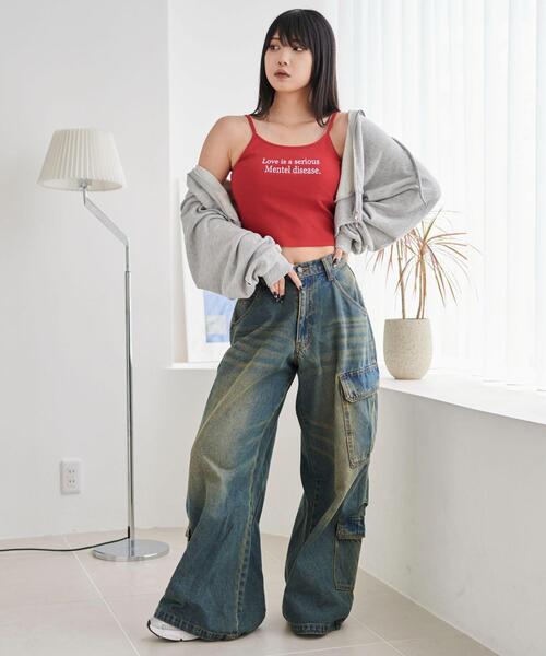 WEGO(ウィゴー)の「WEGO/グラフィックプリントカップインキャミ(キャミソール・レディース・ホワイト/ブラック/レッド・FREE)」の13枚目の写真