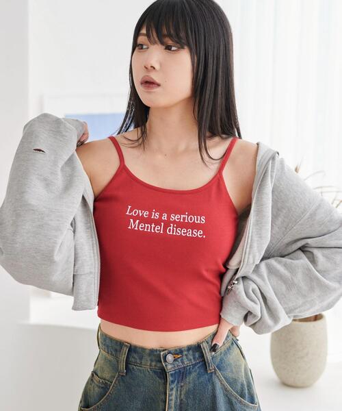 WEGO(ウィゴー)の「WEGO/グラフィックプリントカップインキャミ(キャミソール・レディース・ホワイト/ブラック/レッド・FREE)」の2枚目の写真