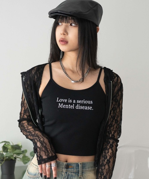 WEGO(ウィゴー)の「WEGO/グラフィックプリントカップインキャミ(キャミソール・レディース・ホワイト/ブラック/レッド・FREE)」の3枚目の写真