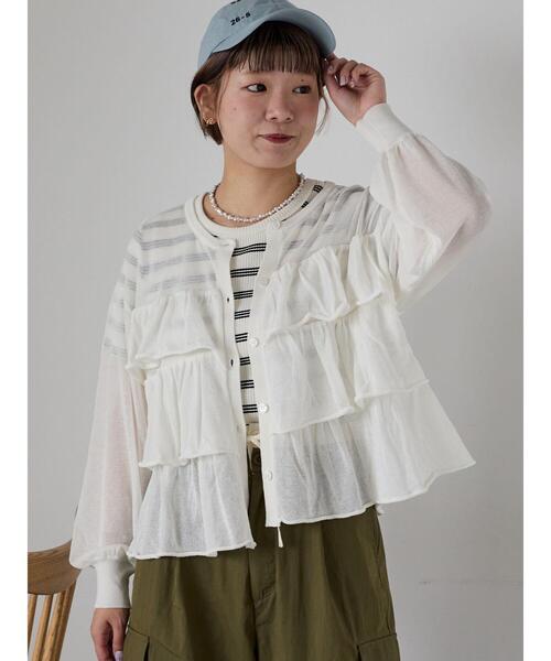 ehka sopo（エヘカソポ）の「ティアードカーディガン（カーディガン/ボレロ・レディース・キナリ/ブラック/オレンジ・F）」の2枚目の写真