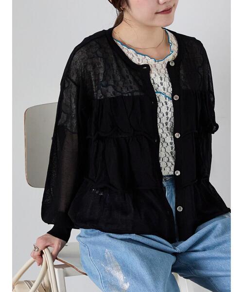 ehka sopo（エヘカソポ）の「ティアードカーディガン（カーディガン/ボレロ・レディース・キナリ/ブラック/オレンジ・F）」の3枚目の写真