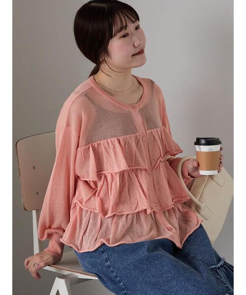 ehka sopo（エヘカソポ）の「ティアードカーディガン（カーディガン/ボレロ・レディース・キナリ/ブラック/オレンジ・F）」の4枚目の写真