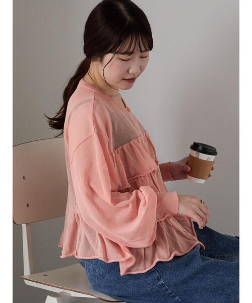 ehka sopo（エヘカソポ）の「ティアードカーディガン（カーディガン/ボレロ・レディース・キナリ/ブラック/オレンジ・F）」の6枚目の写真