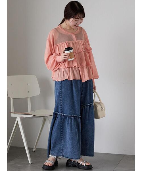 ehka sopo（エヘカソポ）の「ティアードカーディガン（カーディガン/ボレロ・レディース・キナリ/ブラック/オレンジ・F）」の9枚目の写真