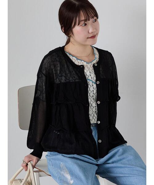 ehka sopo（エヘカソポ）の「ティアードカーディガン（カーディガン/ボレロ・レディース・キナリ/ブラック/オレンジ・F）」の19枚目の写真