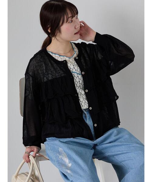 ehka sopo（エヘカソポ）の「ティアードカーディガン（カーディガン/ボレロ・レディース・キナリ/ブラック/オレンジ・F）」の20枚目の写真