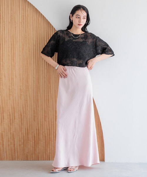 LOWRYS FARM（ローリーズファーム）の「３Ｄレース５Ｓ　 492171（Tシャツ/カットソー・レディース・ブラック/アイボリー/ブラウン・FREE）」の15枚目の写真