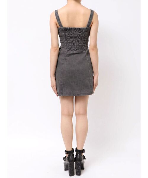 EATME(イートミー)の「ダブルリボンデニムワンピース(ワンピース・レディース・ブルー/ライトブルー/ブラック・MEDIUM/SMALL)」の5枚目の写真