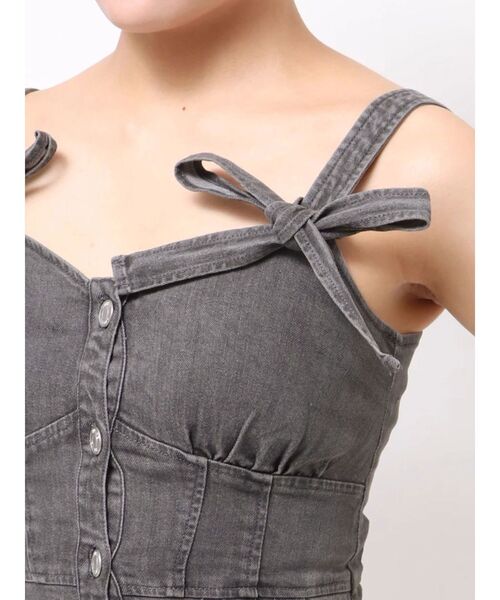 EATME(イートミー)の「ダブルリボンデニムワンピース(ワンピース・レディース・ブルー/ライトブルー/ブラック・MEDIUM/SMALL)」の7枚目の写真