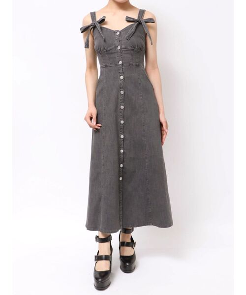 EATME(イートミー)の「ダブルリボンデニムワンピース(ワンピース・レディース・ブルー/ライトブルー/ブラック・MEDIUM/SMALL)」の13枚目の写真