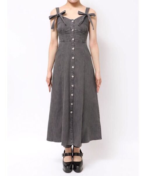 EATME(イートミー)の「ダブルリボンデニムワンピース(ワンピース・レディース・ブルー/ライトブルー/ブラック・MEDIUM/SMALL)」の14枚目の写真