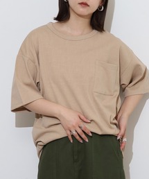 楊柳ジャガード 無地 半袖 Tシャツ