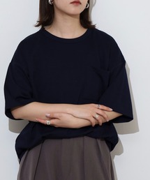 楊柳ジャガード 無地 半袖 Tシャツ