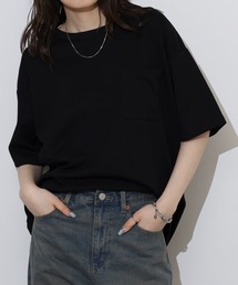 楊柳ジャガード 無地 半袖 Tシャツ