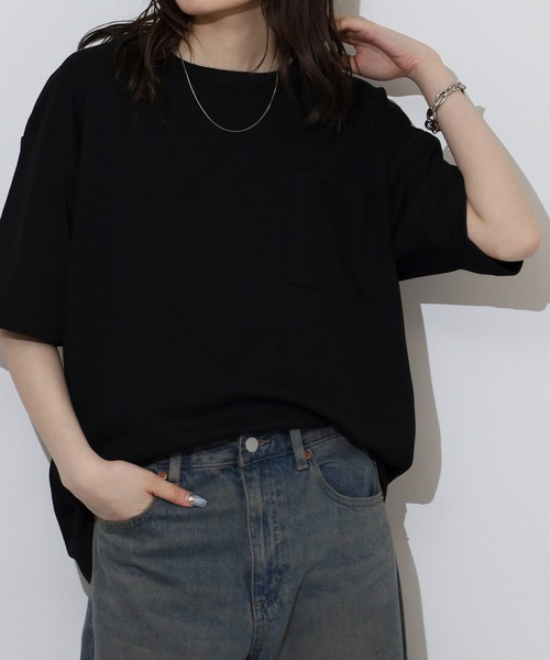 FUNALIVE(ファンアライブ)の「楊柳ジャガード 無地 半袖 Tシャツ(Tシャツ/カットソー・メンズ・ネイビー/ベージュ/グレー/ブラック・L/LL/M)」の5枚目の写真