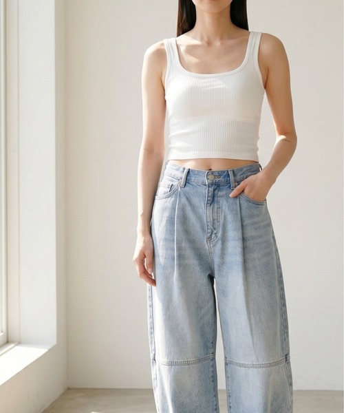 Per sist ence(パーシエンス)の「リブタンクブラトップ(タンクトップ・レディース・グレー/ベージュ/ホワイト/ブラック・ONE SIZE)」の13枚目の写真