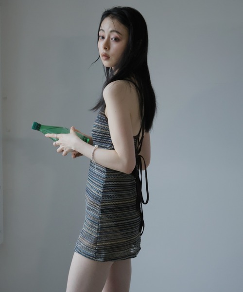 Ulysses（ユリシス）の「マルチボーダーバックオープンワンピース水着（水着・レディース・ブラウン・M/L）」の17枚目の写真