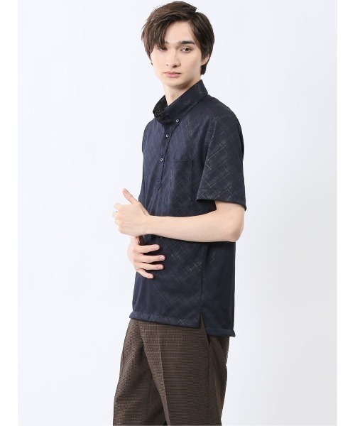 m.f.editorial(エムエフエディトリアル)の「ビズポロ ポロシャツ メンズ 半袖 ストレッチ 吸水速乾 形態安定 ボタンダウン クールパス クールビズ (ポロシャツ・メンズ・ネイビー・MEDIUM/X-LARGE/LARGE)」の13枚目の写真