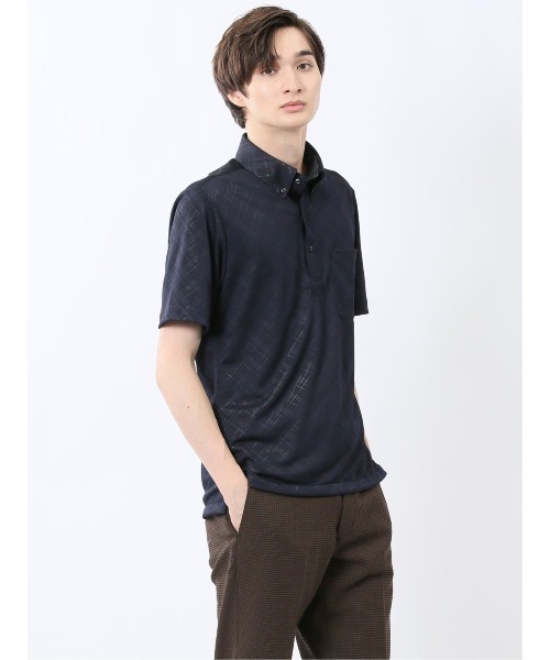 m.f.editorial(エムエフエディトリアル)の「ビズポロ ポロシャツ メンズ 半袖 ストレッチ 吸水速乾 形態安定 ボタンダウン クールパス クールビズ (ポロシャツ・メンズ・ネイビー・MEDIUM/X-LARGE/LARGE)」の15枚目の写真