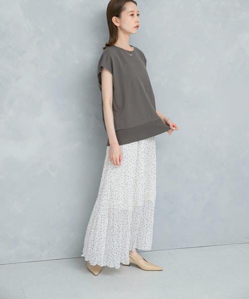 URBAN RESEARCH ROSSO WOMEN（アーバンリサーチ　ロッソ）の「ドットプリーツイージースカート（スカート・レディース・ホワイト/ブラック・FREE）」の3枚目の写真