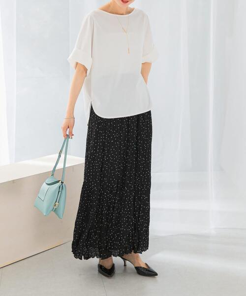 URBAN RESEARCH ROSSO WOMEN（アーバンリサーチ　ロッソ）の「ドットプリーツイージースカート（スカート・レディース・ホワイト/ブラック・FREE）」の16枚目の写真