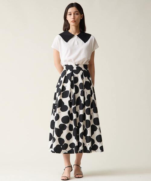 Tiara（ティアラ）の「リーフドットプリントスカート（セットアップ可）（スカート・レディース・アイボリー/ブラック・2/3）」の11枚目の写真