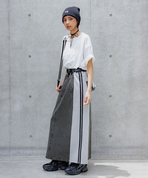 PAGEBOY（ページボーイ）の「ドッキングデニムスカート（スカート・レディース・ブラック/ブルー・FREE）」の5枚目の写真