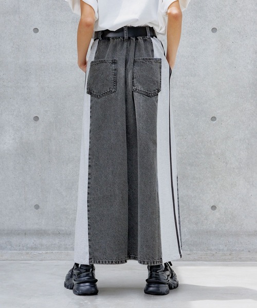 PAGEBOY（ページボーイ）の「ドッキングデニムスカート（スカート・レディース・ブラック/ブルー・FREE）」の10枚目の写真