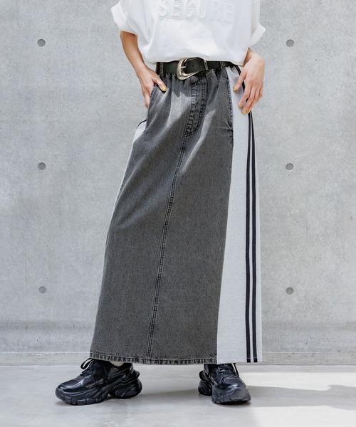 PAGEBOY（ページボーイ）の「ドッキングデニムスカート（スカート・レディース・ブラック/ブルー・FREE）」の11枚目の写真