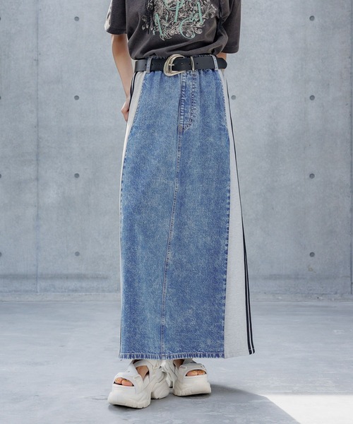 PAGEBOY（ページボーイ）の「ドッキングデニムスカート（スカート・レディース・ブラック/ブルー・FREE）」の18枚目の写真