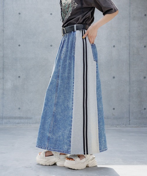 PAGEBOY（ページボーイ）の「ドッキングデニムスカート（スカート・レディース・ブラック/ブルー・FREE）」の19枚目の写真