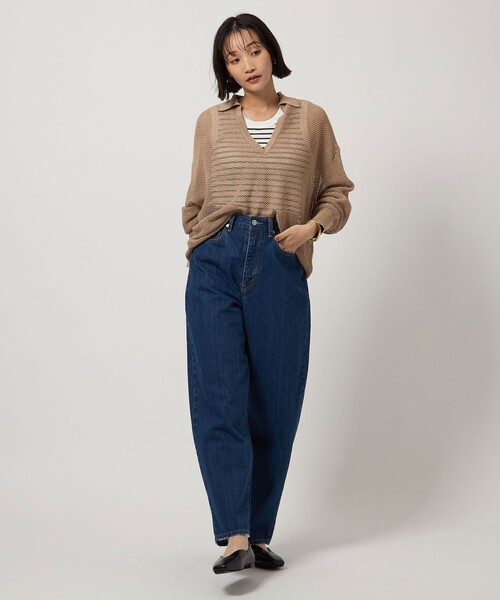 【新品】BEAUTY&YOUTH セルロースデニムカーブパンツCOBALT M 新品】BEAUTY&YOUTH セルロースデニムカーブパンツCOBALT M