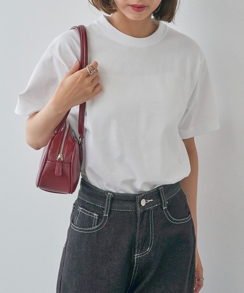 CROSS & STITCH(クロスステッチ)の「【Cross&Stitch】8.1オンス USAコットン ヘビーウェイトTシャツ 半袖 無地 ビッグシルエット オーバーサイズ UCS-950(Tシャツ/カットソー・レディース・ホワイト/サンドベージュ/ネイビー/ブラック/ナチュラル/ダークグリーン・S/M/L/XL)」の1枚目の写真